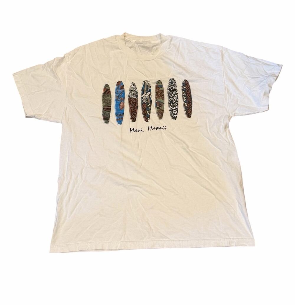 Vintage Maui Hawaii T Shirt Men's M Surf Board Beach Graphic Tee Retro